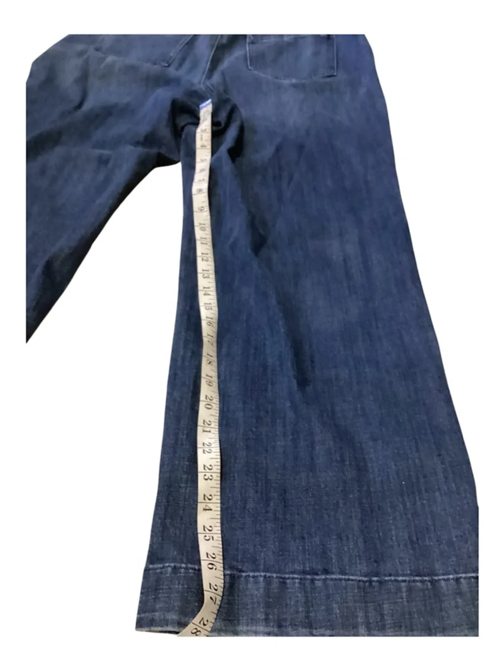 Talbots Dark Blue Wide Leg Jeans size 16 side zip - Picture 10 of 12